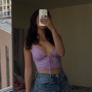 UO purple cut out crop top